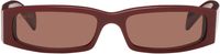 Gucci Burgundy Rectangular Frame Sunglasses