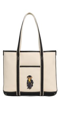 Polo Ralph Lauren Holiday Bear Small Shopper Tote Ecru/Black One Size