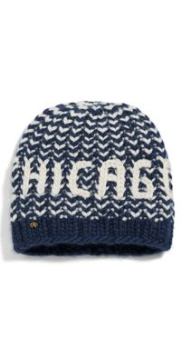 Lele Sadoughi Chicago Beanie Navy Melange One Size