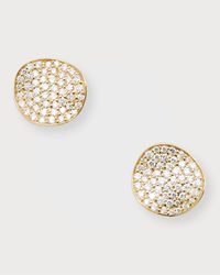 Small Flower Stud Earrings in 18K Gold with Diamonds