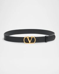 VLogo Signature Leather Belt, 30mm