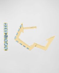 Micro Pave Pentagonal Huggie Earring, Single