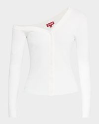 Craftsman One-Shoulder Rib-Knit Sweater