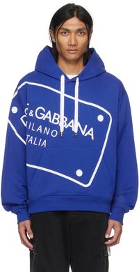 Dolce&Gabbana Blue Printed Hoodie