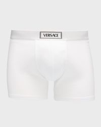 Men's Ribbed Cotton Logo Boxer Briefs