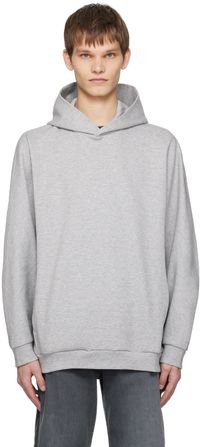 ATTACHMENT Pull à capuche gris à manches raglan