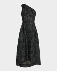 Georgie Metallic Jacquard One-Shoulder Gown