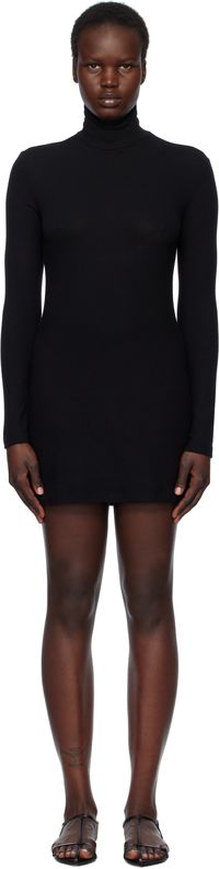 LESET Black Lauren Turtleneck Minidress
