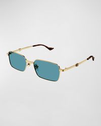 Men's Metal Rectangle Sunglasses