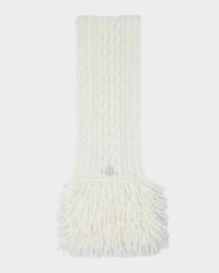 Fringe Cable-Knit Scarf