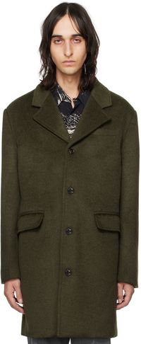 Han Kjobenhavn Khaki Single Breasted Coat