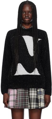 MSGM Black 'TheMwave' Sweater