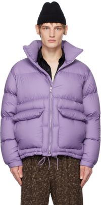 AURALEE Purple Super Light Nylon Ripstop Down Jacket