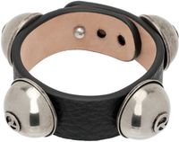 Acne Studios Black Leather Stud Bracelet