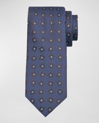 Men's Square-Print Silk Tie