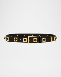 No. 2 Onyx Studded Leather Belt