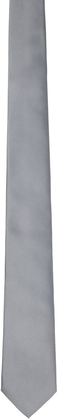 Ferragamo Gray Silk Tie