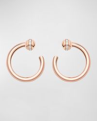 Possession 18k Rose Gold Diamond Open-Hoop Earrings