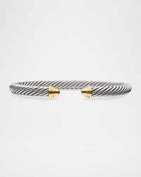 Cable Bracelet in Silver with 14K Gold, 5mm