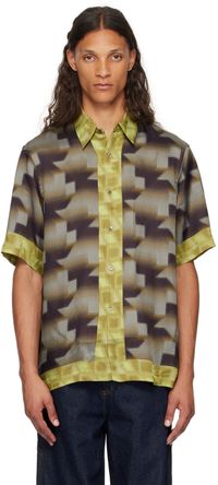 Dries Van Noten Gray 'Pixel Chain' Shirt