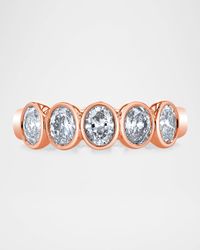 x Danielle Klein 18K Gold 5-Stone Oval Diamond Bezel-Set Band Ring, 2.00tcw
