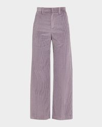 Cotton Corduroy Sartorial Trousers with Monili Trim