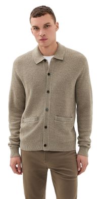 Madewell Merino Wool Collared Cardigan Heather Brown XL