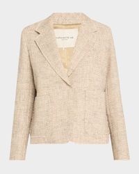 Cropped Woven Boyfriend Blazer