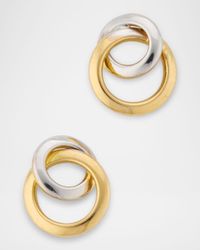 18K and Platinum Mixed Metal Circular Earrings