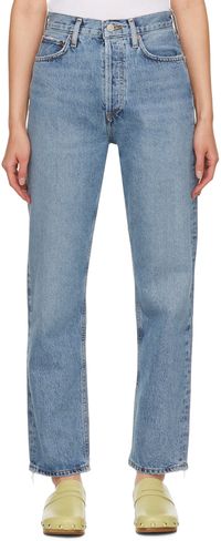 AGOLDE Jean 90's bleu à taille pincée