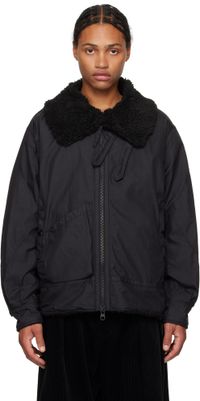 Engineered Garments Black Twill B3 Bomber Jacket