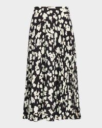 Runa Pleated Floral Midi Skirt