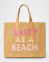 Salty as a Beach Straw Tote Bag
