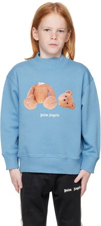 Palm Angels Enfant | Pull molletonné bleu à ourson