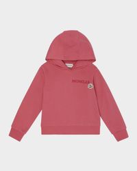 Girl's Embroidered Logo Applique Hoodie, Size 8-10