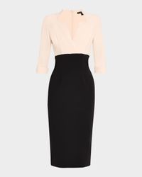 Vespera Two-Tone Midi Sheath Dress