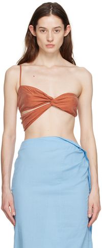JACQUEMUS Red Le Raphia 'Le Bandeau Espelho' Camisole