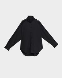 Tab Embroidered Cotton Poplin Shirt