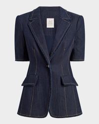 Sallie Fitted Short-Sleeve Denim Jacket
