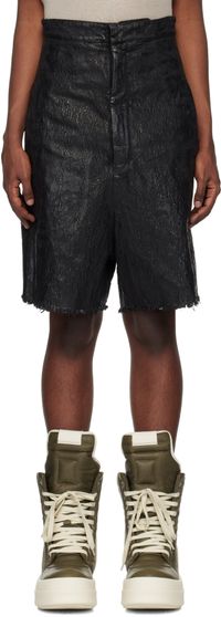 Rick Owens Short Megacrust Turbo noir en denim - Porterville