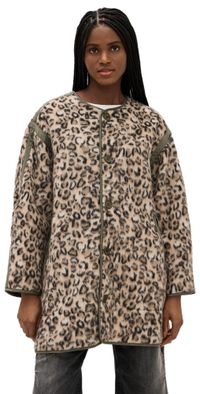 R13 Taped Liner Coat Wooly Leopard L