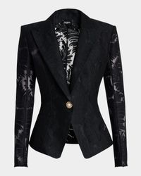 Single-Breasted Fitted Lace Jacket