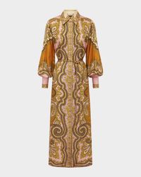 Clemenza Silk Midi Shirtdress