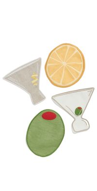 Piecework Puzzles Martini Napkins Blue One Size