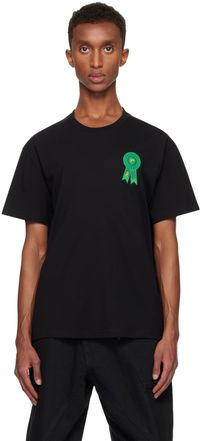 JW Anderson Black Rosette Patch Back Print T-shirt