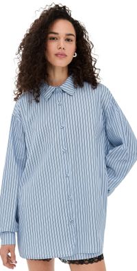 VRG GRL June Shirt Blue Stripe Blue Stripe L