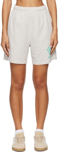Sporty & Rich Gray Emblem Gym Shorts