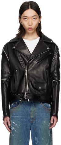 Helmut Lang Black Astro Leather Jacket