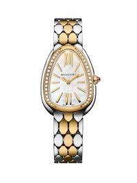 Women's Serpenti Seduttori Stainless Steel, 18K Yellow Gold & 0.39 TCW Diamond Bracelet Watch/33MM - Yellow Gold
