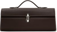 Savette Brown Slim Symmetry Pochette Bag